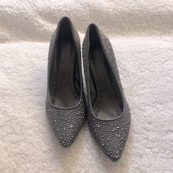 Bejeweled Grey Short Heels - Picture 2 of 5